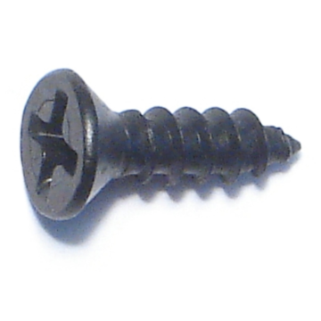 #6 x 1/2" Phillips Flat Head, Sheet Metal Screw, Zinc, Black 