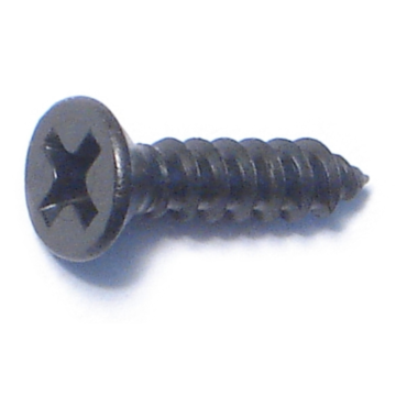 #6 x 5/8" Phillips Flat Head, Sheet Metal Screw, Zinc, Black 