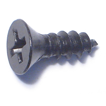 #8 x 1/2" Phillips Flat Head, Sheet Metal Screw, Zinc, Black 