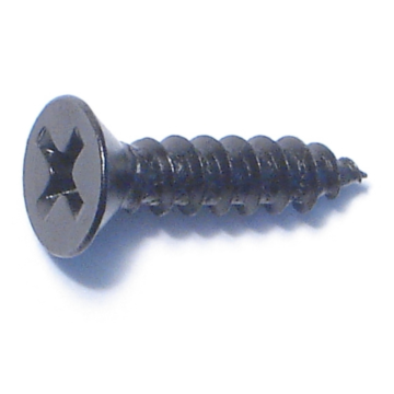 #8 x 3/4" Phillips Flat Head, Sheet Metal Screw, Zinc, Black 