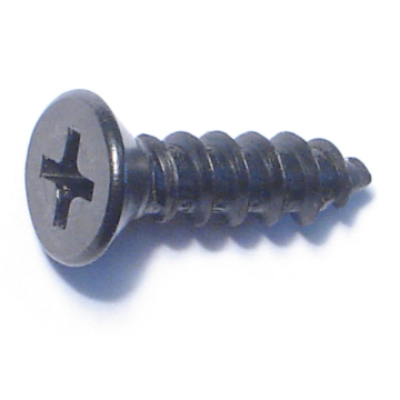 #10 x 3/4" Phillips Flat Head, Sheet Metal Screw, Zinc, Black 