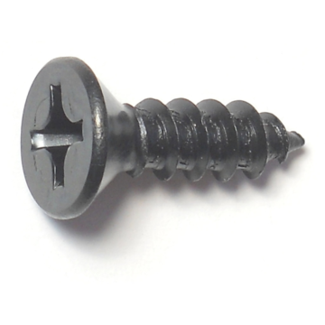 #12 x 3/4" Phillips Flat Head, Sheet Metal Screw, Zinc, Black 