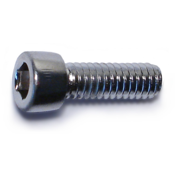 8-32 x 1/2" Socket Head Cap Screw, Coarse Thread, Chrome 