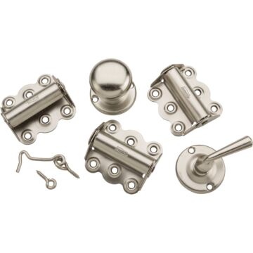 National Hardware Satin Nickel 3-Hinge Screen Door Kit