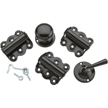 National Hardware Black 3-Hinge Screen Door Kit