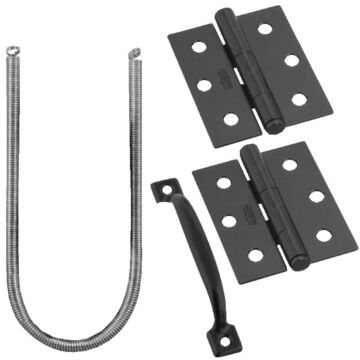 National Hardware Black 2-Hinge Screen Door Kit
