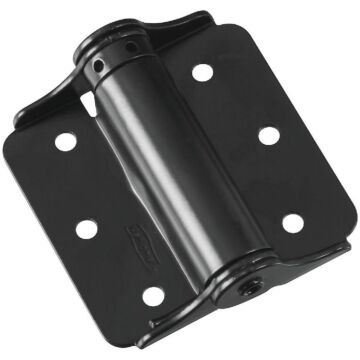 National Hardware 3 In. Black Full-Surface Spring Door Hinge (2-Pack)