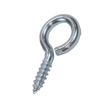 National Hardware Screw Eye, #14, 0.31 in L Thread, 1.06 in OAL, 5 lb Working Load, Steel, Zinc
