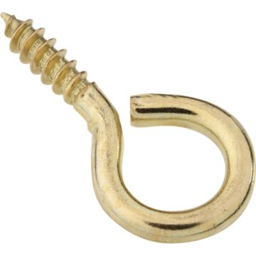 National Hardware #10 Brass Large Screw Eye (4 Ct.)