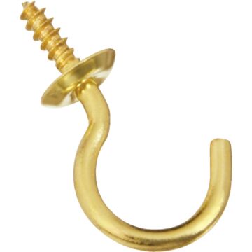 National Hardware 7/8 In. Solid Brass Series Cup Hook (5 Count)