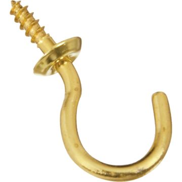 National Hardware 1 In. Solid Brass Series Cup Hook (4 Count)