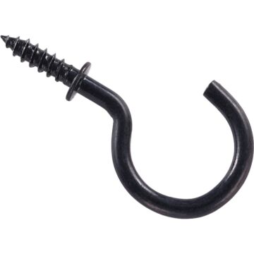 National Hardware 1 In. Black Cup Hook (30-Count)