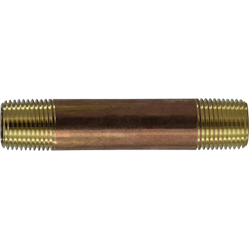 Midland Industries Red Brass Nipple - 1/2 in. x 4 in.