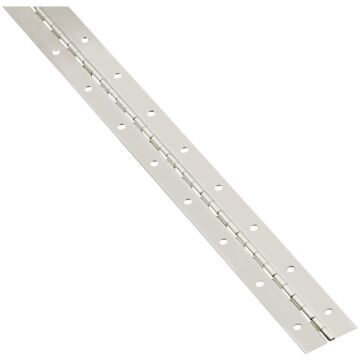 National Hardware Steel 1-1/2 In. x 30 In. Nickel Continuous Hinge