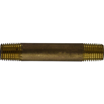 Midland Industries Red Brass Nipple - 1/4 in. x 6 in.