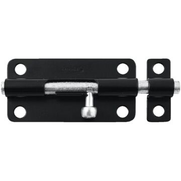 National Hardware 4 In. Black Steel Door Barrel Bolt