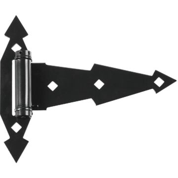 National Hardware 7 In. Black Ornamental Spring Tee Hinge (2-Pack)