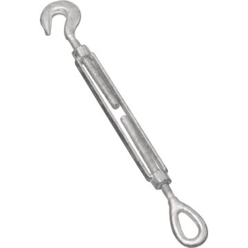 3/8" x 6" Hook To Eye Turnbuckle, Galvanized