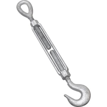 1/2" x 6" Hook To Eye Turnbuckle, Galvanized