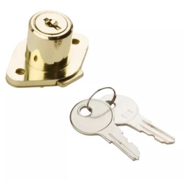 National Hardware Drawer Lock, Keyed Lock, Steel/Zinc, Brass
