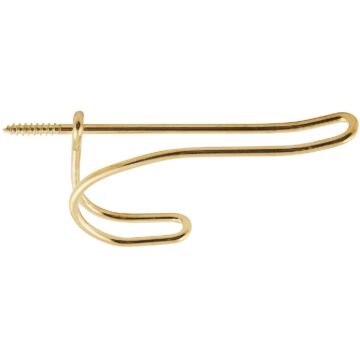 National Hardware Coat & Hat Hook Wire Brass 2pk