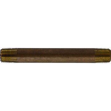 Midland Industries Red Brass Nipple - 1/8 in. x 2 in.