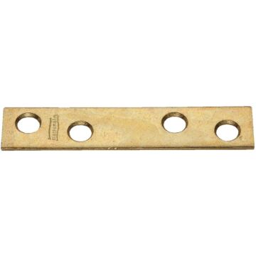 National Hardware National Catalog 118 3 In. x 5/8 In. Brass Steel Mending Brace (4-Count)