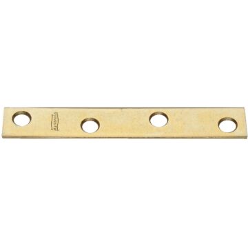 National Catalog 118 4 In. x 5/8 In. Brass Steel Mending Brace (4-Count)