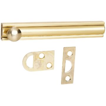 National Hardware Gallery Series 4 In. Polished Brass Door Surface Bolt