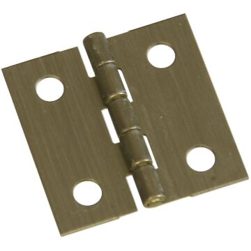 National Hardware National 1 In. x 1 In. Antique Brass Hinge (2-Pack)