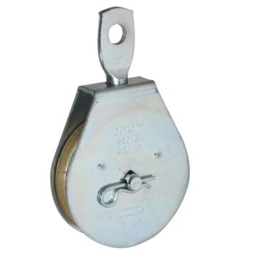 National Hardware Pulley, 3/8 in Rope, 550 lb Working Load, 2-1/2 in Sheave, Zinc