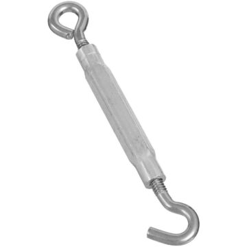 National Hardware 1/4" x 7-1/2" Hook To Eye Turnbuckle, Stainless Steel/ Aluminum