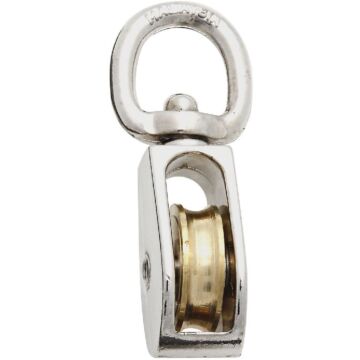 National Hardware 1 In. O.D. Single Swivel Eye No-Rust Rope Pulley