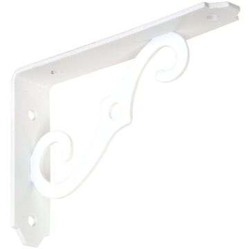National Hardware 5 In. D. x 3-1/2 In. H. Antique White Steel Ornamental Shelf Bracket/Plant Hanger