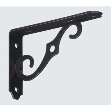 National Hardware Shelf Bracket, 80 lb, 5 in L, Steel, Antique Bronze