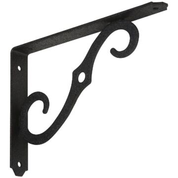 National Hardware 8 In. D. x 5-1/2 In. H. Black Steel Ornamental Shelf Bracket/Plant Hanger