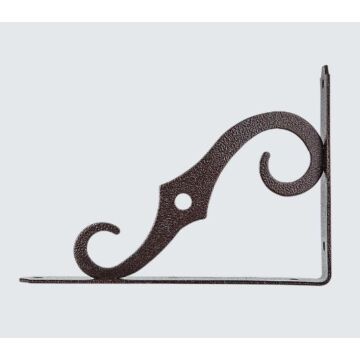 National Hardware Shelf Bracket, 80 lb, 8 in L, Steel, Antique Bronze