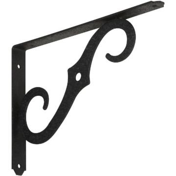 National Hardware 10 In. D. x 7 In. H. Black Steel Ornamental Shelf Bracket/Plant Hanger