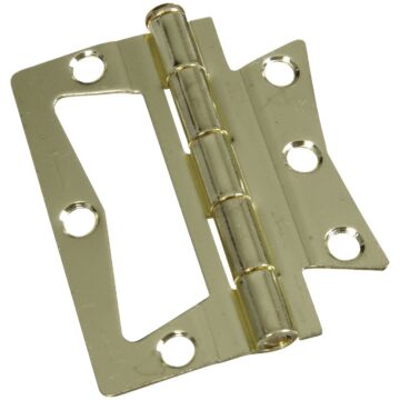 National Hardware 3 In. Brass Surface-Mounted Door Hinge (2-Count)
