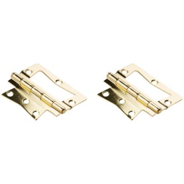 National Hardware 3-1/2 In. Brass Surface-Mounted Door Hinge (2-Count)