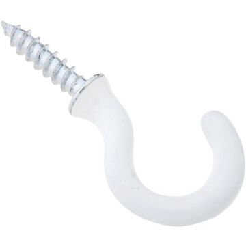 National Hardware Cup Hook (White Vinyl Coated - 5 pk) 1-1/8 in.