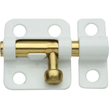 National Hardware 2 In. White Cellar Window Barrel Bolt