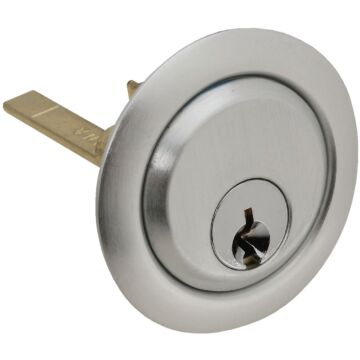 PRIME-LINE Prime-Line 5-Pin Brass Diecast Rim Cylinder Lock with Trim Ring