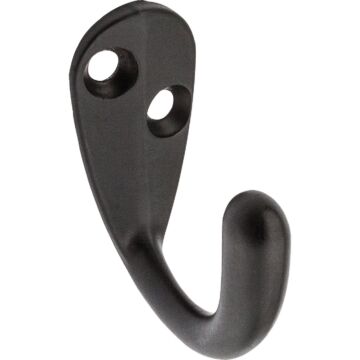 National Hardware Oil Rub Bronze Single Clothes Wardrobe Hook, 2 per Card