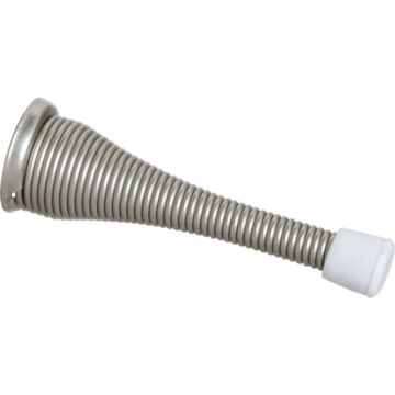 National 3 In. Satin Nickel Spring Door Stop (2-Count)
