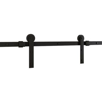 National Hardware 72 In. Matte Black Classic Interior Barn Door Kit (2-Piece)