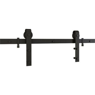 National Hardware 72 In. Matte Black Classic Interior Barn Door Kit (2-Piece)