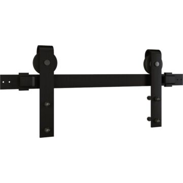 National Hardware 72 In. Matte Black Designer Interior Barn Door Kit with Soft Close