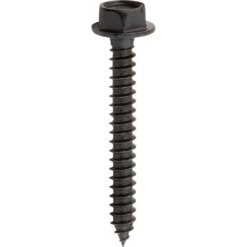 National Hardware #10 x 1-1/2" Hex Head, Wood Screw, Galvanized, Black (Bulk Box 16 pk)