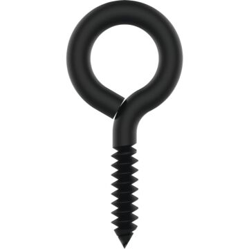 National Hardware Screw Eye (Black - 2 pk) 3 in.